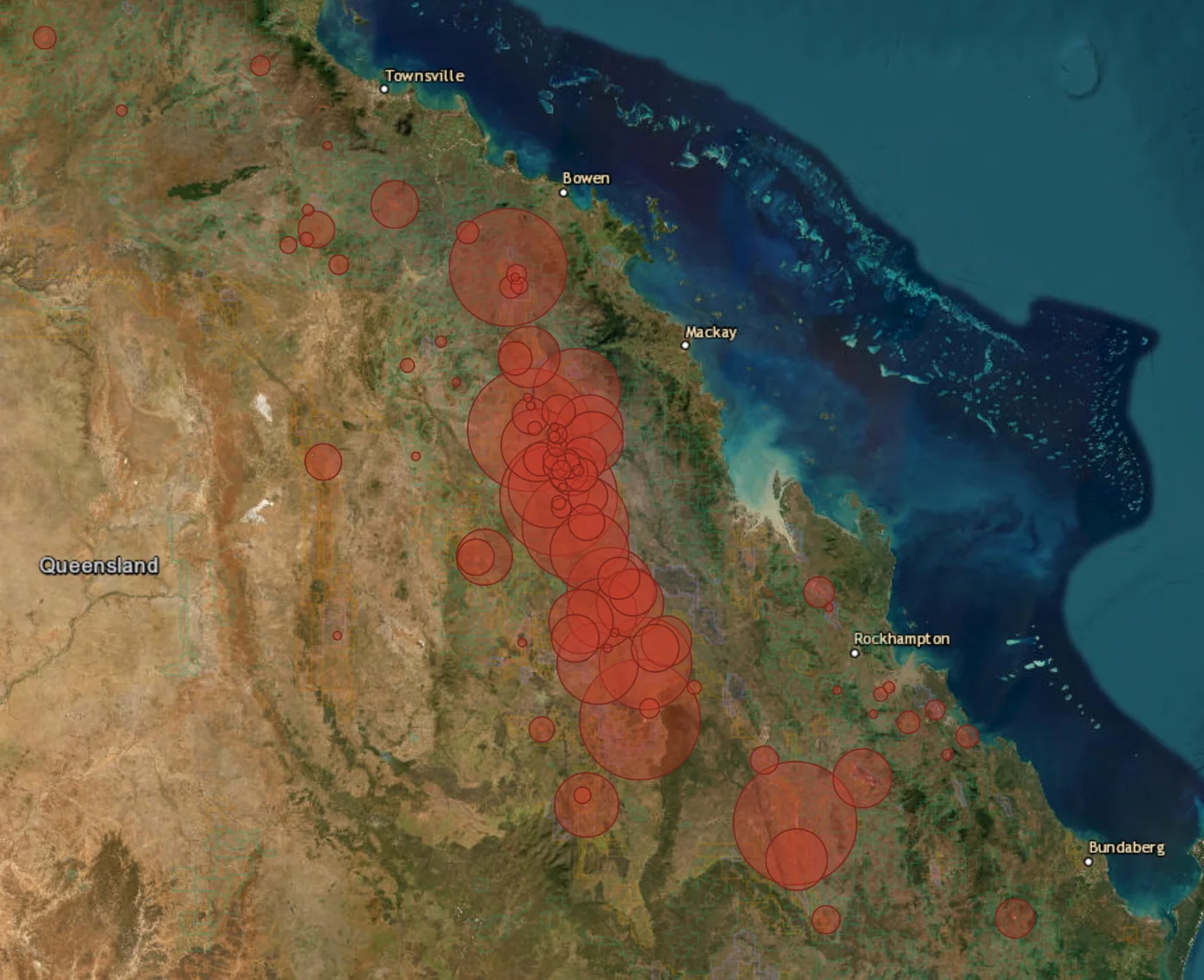 Rehabilitation cost on the map, Bowen Basin